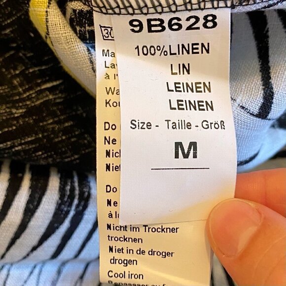 NEW Piazza Del Tempio Fit Flare Maxi Dress Black Floral Linen Sleeveless Medium - Picture 8 of 11